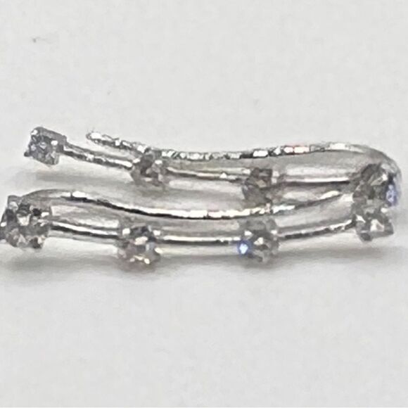 14K White Gold Lab Grown Diamond SI1/SI2, G H I, Earring Climbers - Picture 4 of 5